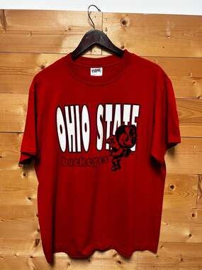 Vintage 90s Ohio State Buckeyes Brutus T-Shirt Single Stitch XL Made in USA